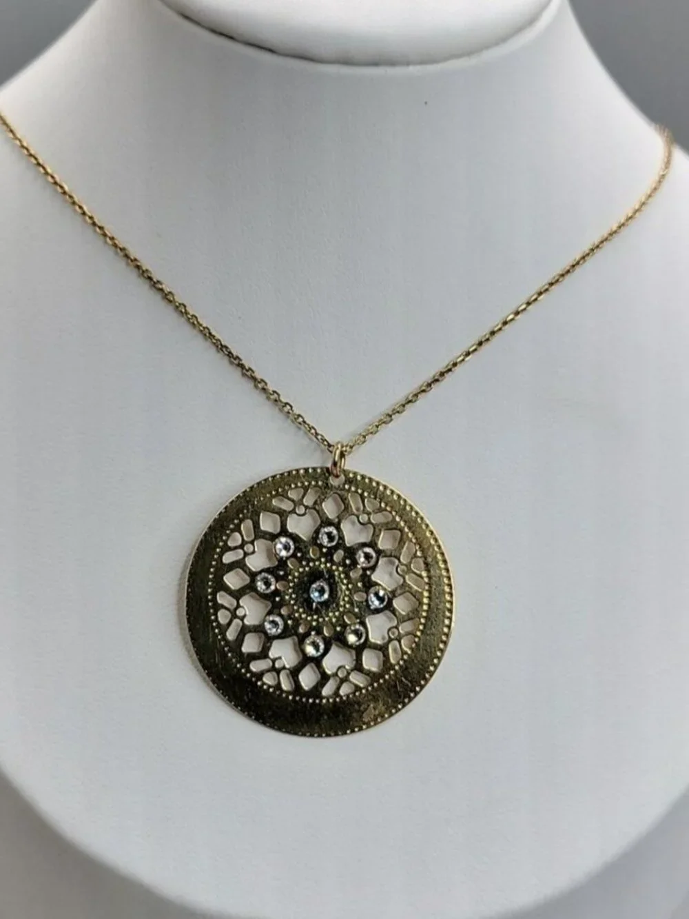 Golden Clef Sterling Silver Snowflake Pendant Necklace Vermeil 925 AR 1758 AR It